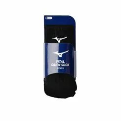 MIZUNO VITAL CREW SOCK 3-PACK BLACK LARGE -Deals Demarini Store image 1209